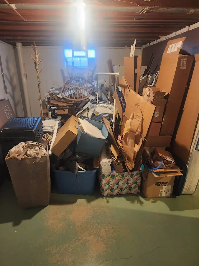 Roll-off dumpster container at job site for 6 Yard Dumpster Rental in Slatington